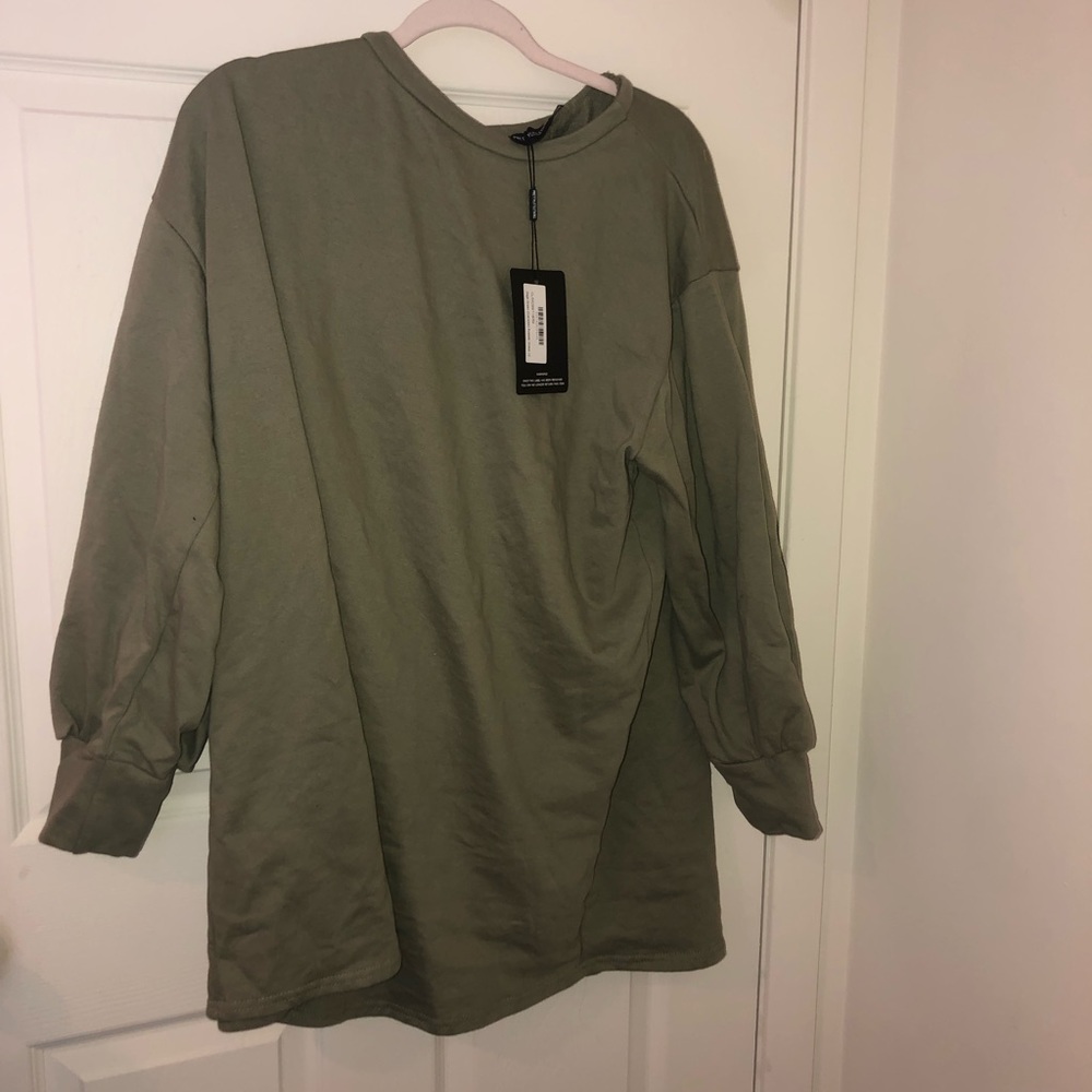 Green/olive oversized hoodie dress